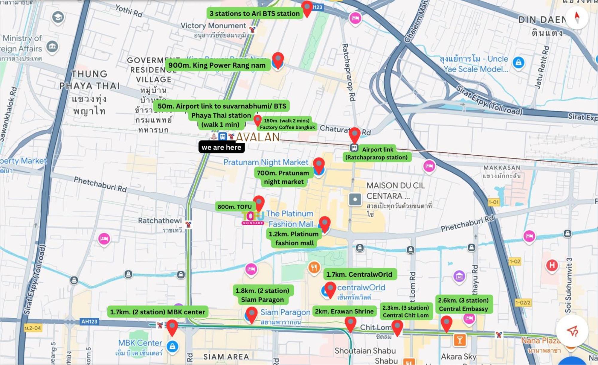 Avalan Phayathai Airport Link 曼谷 外观 照片